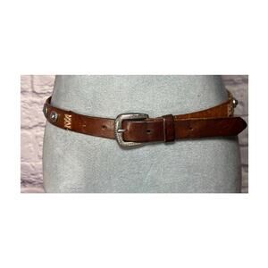Vintage Y2K Fossil Western/Boho Style Leather Concho Belt